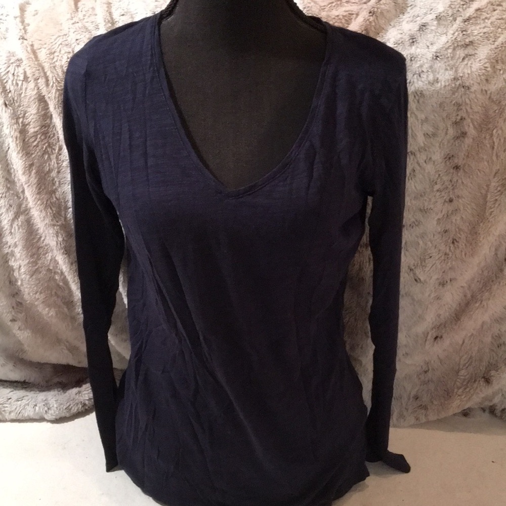 GAP Blue Fitted Long Sleeve Tee